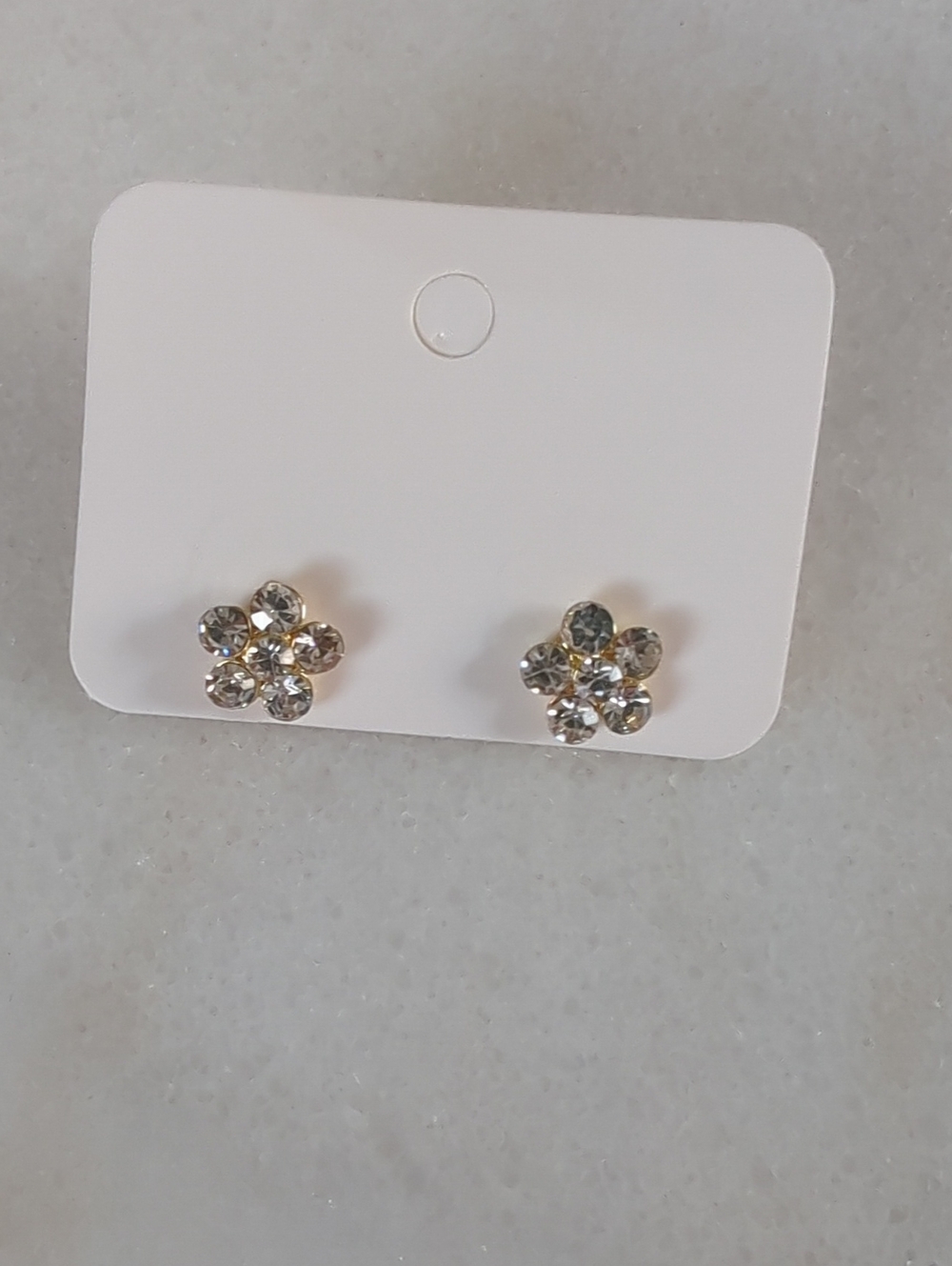 NWT Clear Crystal Flower Stud Earrings
